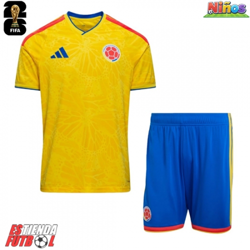 Colombia Primera Equipación Niños Mundial 2026 Manga Corta (+ Pantalones cortos)
